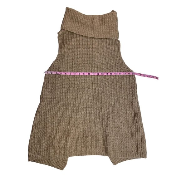 Free People Lambswool Chunky Knit Cowl Neck Sleeveless Tunic Sweater Size M - Picture 7 of 9